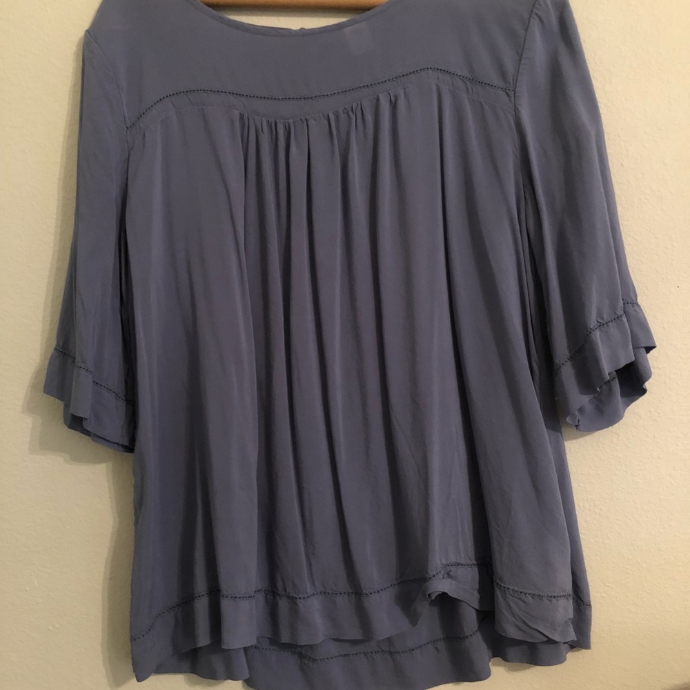 dusty blue blouse